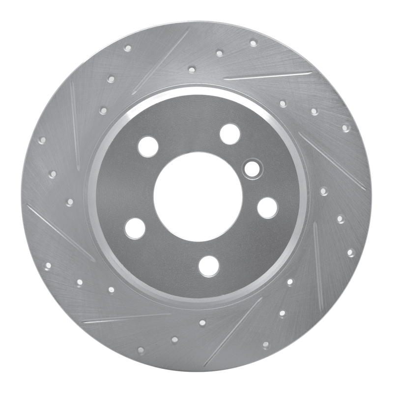 BMW X5 Brake Rotor (1) - Rear Left - R1 Concepts - Drilled & Slotted - Silver - `00-`06